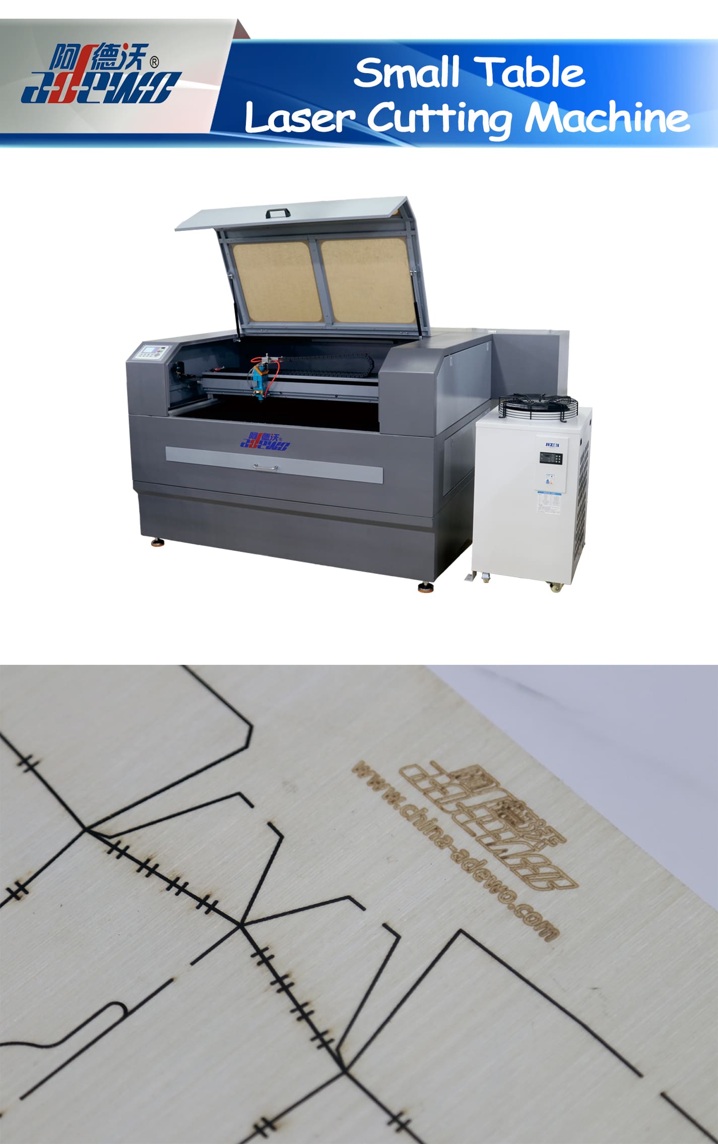 Kleine lasersnijmachine met kleine tafel