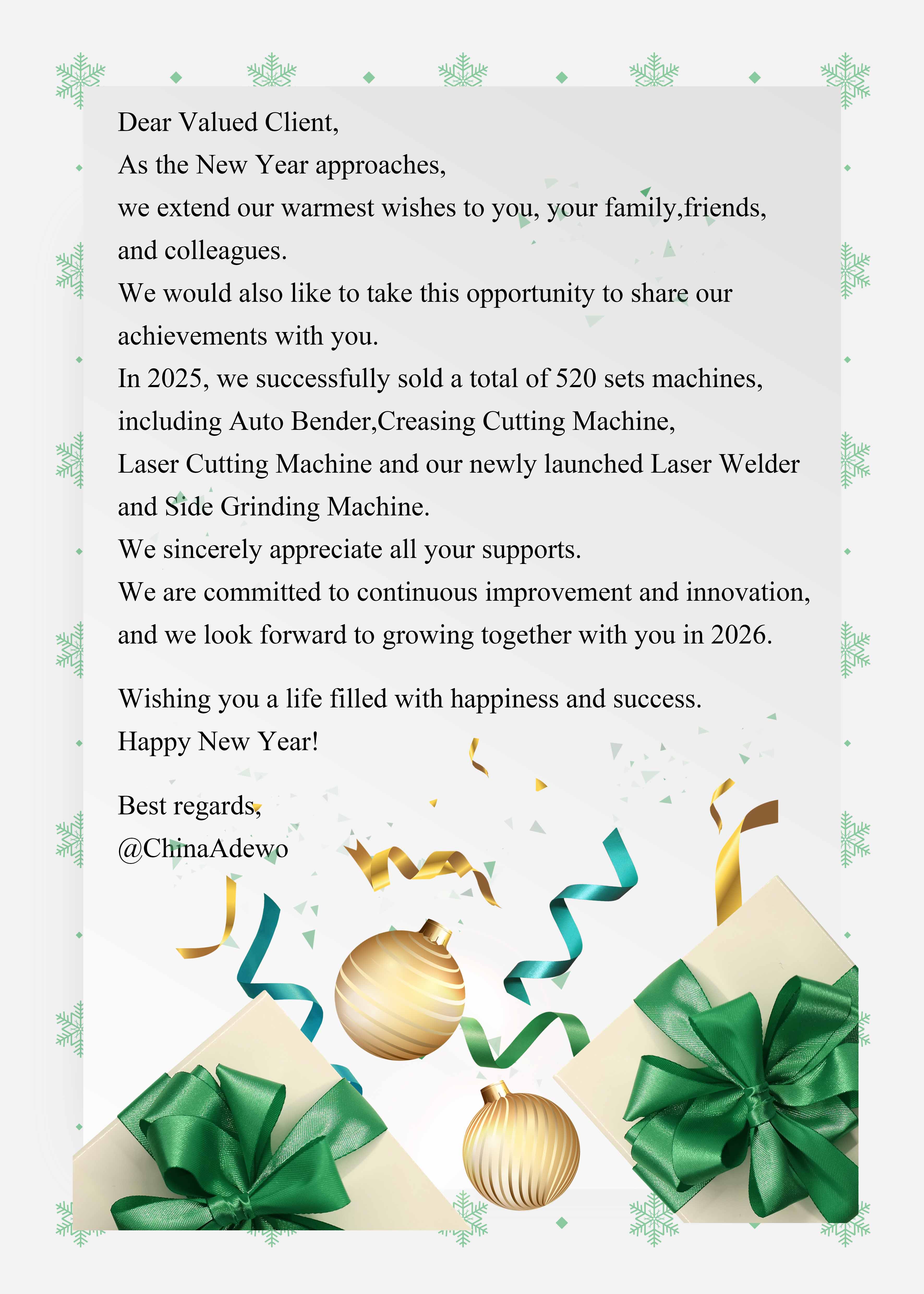 Ik wens u nog een vruchtbaar jaar