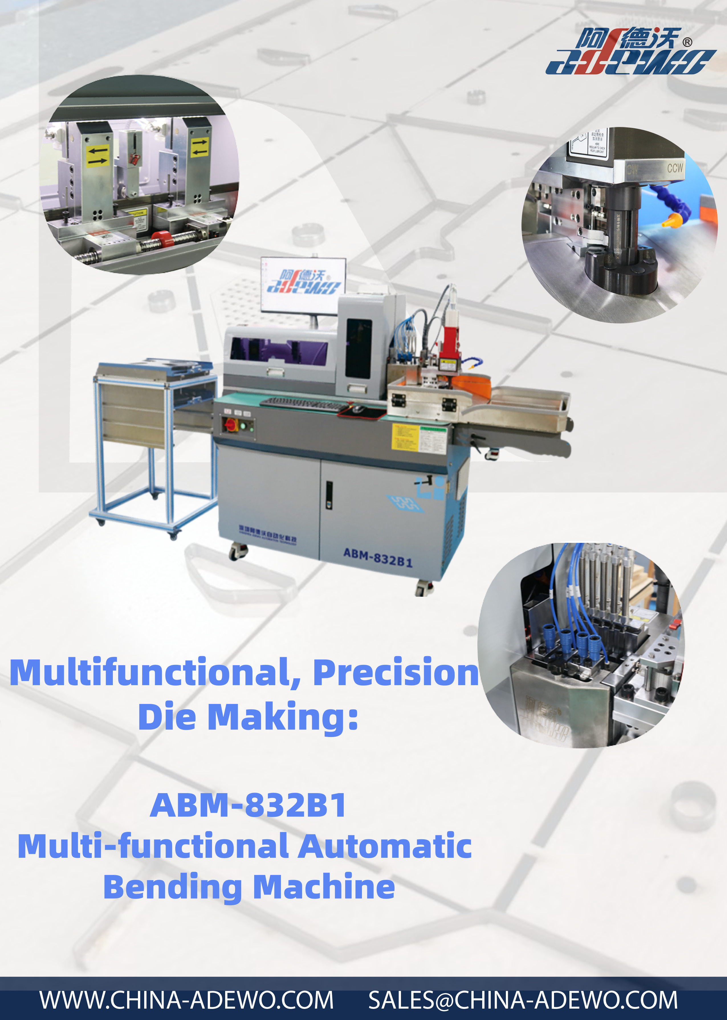 Multifunctioneel, nauwkeurig matrijzen maken: ABM-832B1 Multifunctionele automatische buigmachine
